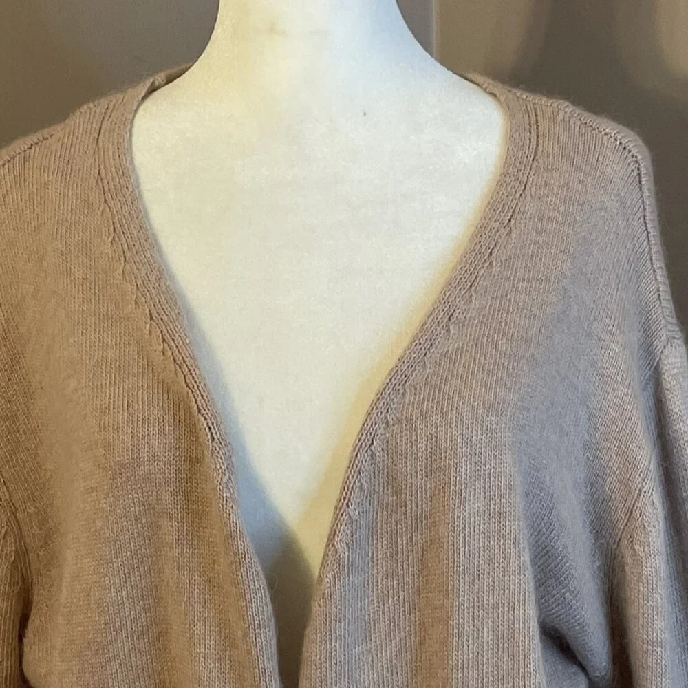 POL Cardigan Sweater Pink Open Front Tiered Bell Sleeves Wool Blend Wms Sz M - Picture 3 of 10